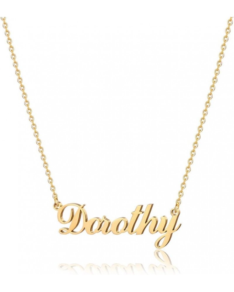 Gold Custom Name Necklace Personalized - 18K Gold Plated Personalized Name Necklaces for Women Girls Kids Teens, Plate Monogr...