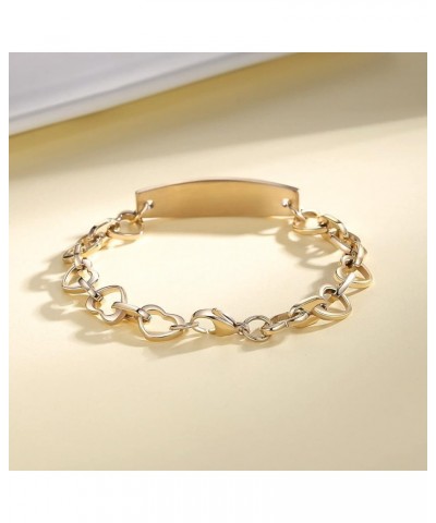 7.5 IN Fashion Medical Alert Bracelets for Women Stainless Steel Heart Link Medical bracelets with Free custom engraving Gold...