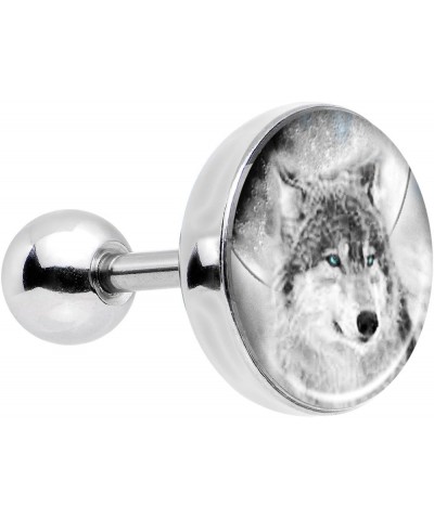 Stainless Steel Blue Eyed Night Wolf Tragus Cartilage Earring 16 Gauge 1/4 $7.41 Body Jewelry