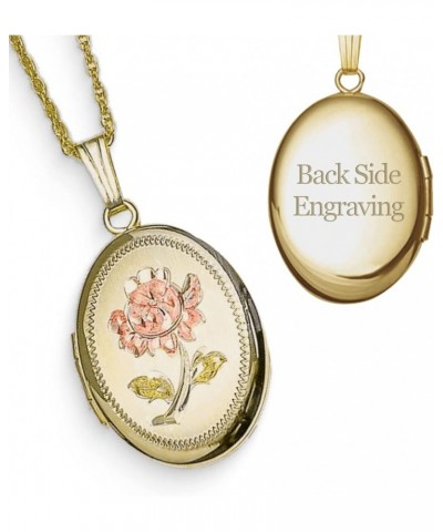 Personalized 14K Gold Filled Rose Oval Locket Custom Photo Necklace for Women and Men 3/4 Inch X 1 Inch Locket+Engraving $36....