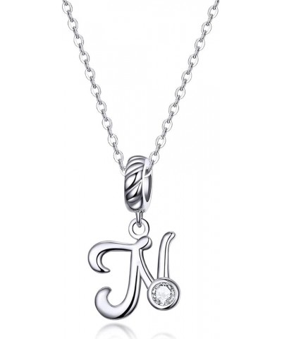 Letter Charm 925 Sterling Silver with Cubic Stones Initial A~Z Gift Options Alphabet Charm Dangle Charm fit Personalized Gift...