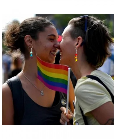 Rainbow Earrings for Women Pride Earrings Rainbow Heart Dangle Earrings Gay Pride Earrings Rainbow Accessories Earrings for G...