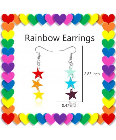 Rainbow Earrings for Women Pride Earrings Rainbow Heart Dangle Earrings Gay Pride Earrings Rainbow Accessories Earrings for G...