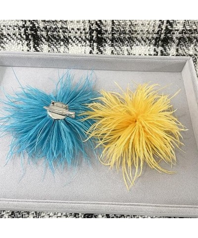 Ostrich Hair Clip,Feather Brooch Elegant Feather Hair Clip Pin Fashion Pin Brooch Scarf Clip Decoraton For Women Girls,Peach ...