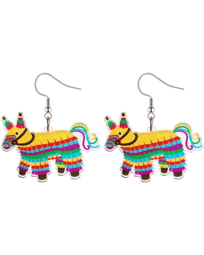 Cinco De Mayo Earrings Mexican Fiesta Earrings Pinatas Sombrero Dangle Mexican Earrings Acrylic Colorful Mexico Holiday Acces...