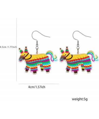 Cinco De Mayo Earrings Mexican Fiesta Earrings Pinatas Sombrero Dangle Mexican Earrings Acrylic Colorful Mexico Holiday Acces...