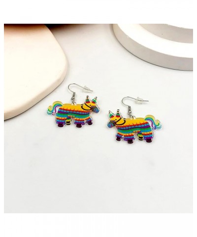 Cinco De Mayo Earrings Mexican Fiesta Earrings Pinatas Sombrero Dangle Mexican Earrings Acrylic Colorful Mexico Holiday Acces...