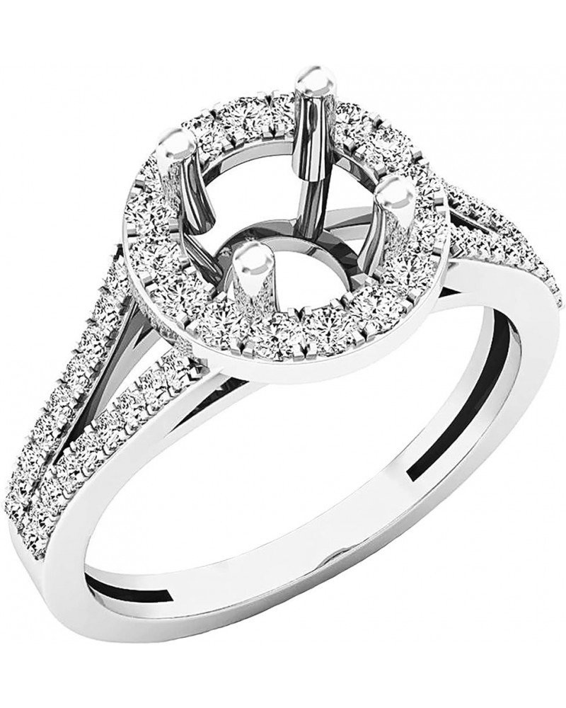 0.45 Carat (ctw) Round White Diamond Split Shank Semi Mount Engagement Ring for Her in 14K Gold 9 White Gold $244.75 Rings