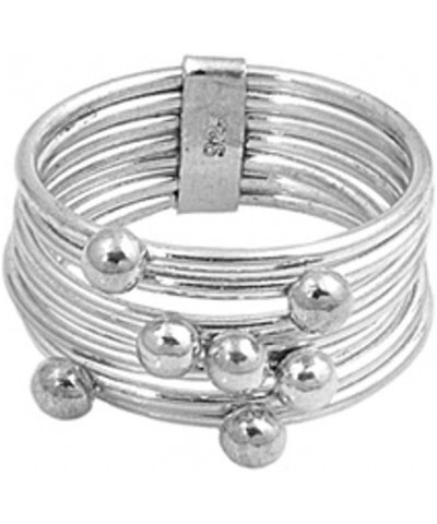 Stackable Bead Ring Set Group 7 Day .925 Sterling Silver Stacked Band Sizes 4-12 $16.99 Rings
