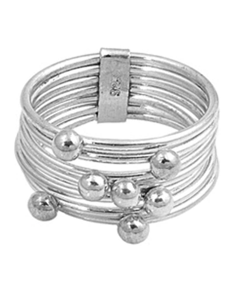 Stackable Bead Ring Set Group 7 Day .925 Sterling Silver Stacked Band Sizes 4-12 $16.99 Rings