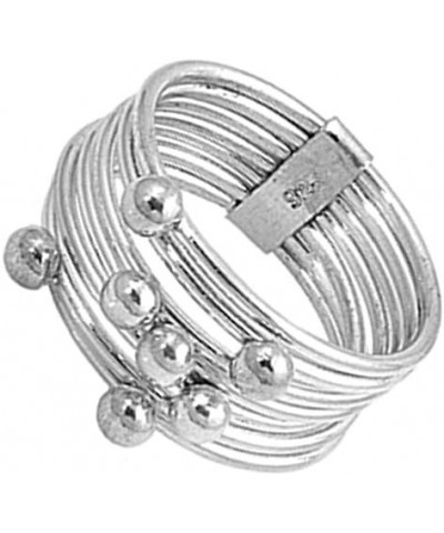 Stackable Bead Ring Set Group 7 Day .925 Sterling Silver Stacked Band Sizes 4-12 $16.99 Rings