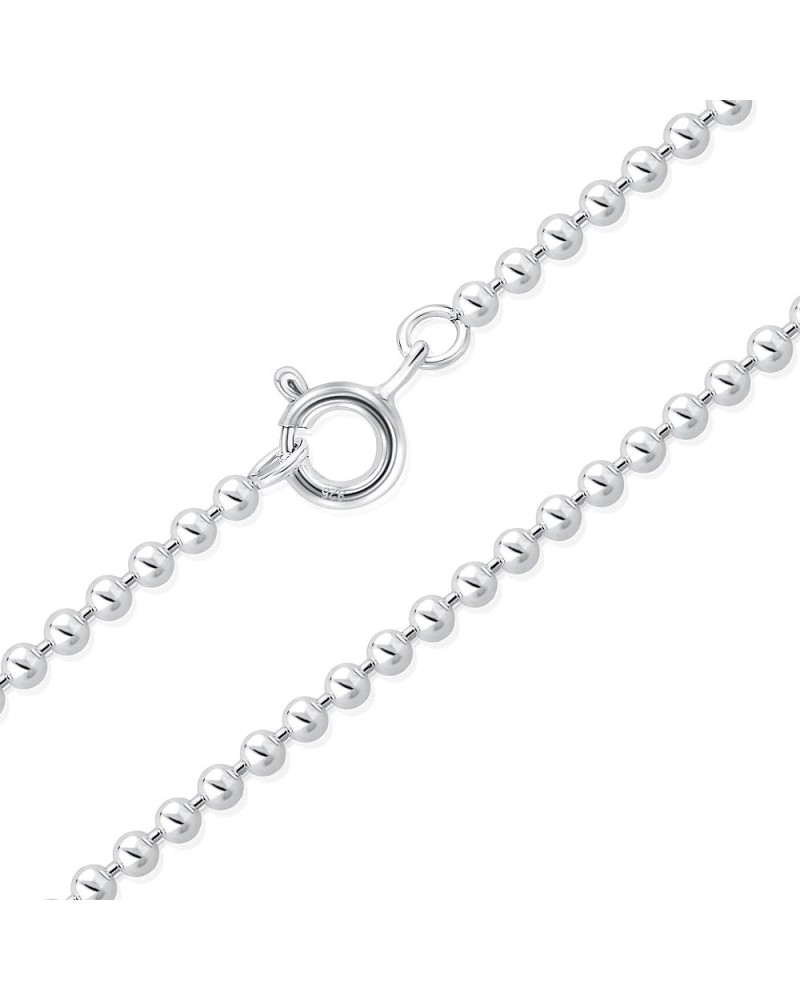 925 Sterling Silver Sturdy Ball Chain/Necklace - Spring Ring Clasp - Width: 2 mm - Length: 16," 18," 20," 22," 24" Inches 20 ...