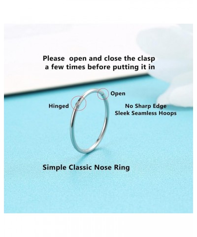 Hinged 20g 18g 16g Nose Rings Hoops 6mm 8mm 10mm 12mm 14mm 16mm Septum Ring Clicker Cartilage Helix Hoop Earrings Set 20g 10m...