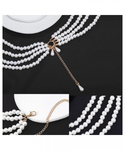 Pearl Waist Chain White Adjustable Body Chain Pearl Pendant Belly Chain Belt Jewelry Accessories for Women and Girls $9.35 Bo...