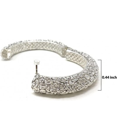 Indian Pakistani Bridal Party Wedding Gold and Silver Plated Openable Bangle Set in Zircon Size US Medium India 2-6 Inner Dia...