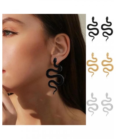 Snake Earrings for Women Silver Snake Earrings Dangle Gold Snake Drop Earrings Black Snake Earrings Snake Jewelry Serpent Ear...