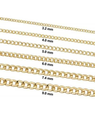 Solid 14k Yellow Gold Filled Miami Cuban Curb Chain Necklace for Men and Women (3.2 mm, 4 mm, 5 mm, 6 mm, 7.4 mm or 9 mm) 36 ...