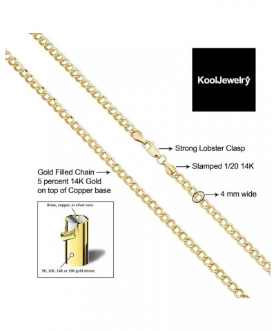 Solid 14k Yellow Gold Filled Miami Cuban Curb Chain Necklace for Men and Women (3.2 mm, 4 mm, 5 mm, 6 mm, 7.4 mm or 9 mm) 36 ...