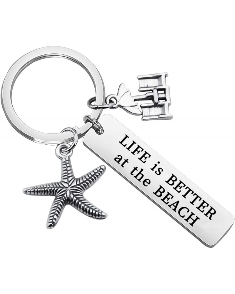 Summer Beach Jewelry LIFE is BETTER at the BEACH Charm Bracelet Best Gift for Beach Lover Charm keychain $7.40 Bracelets