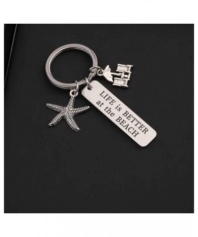 Summer Beach Jewelry LIFE is BETTER at the BEACH Charm Bracelet Best Gift for Beach Lover Charm keychain $7.40 Bracelets