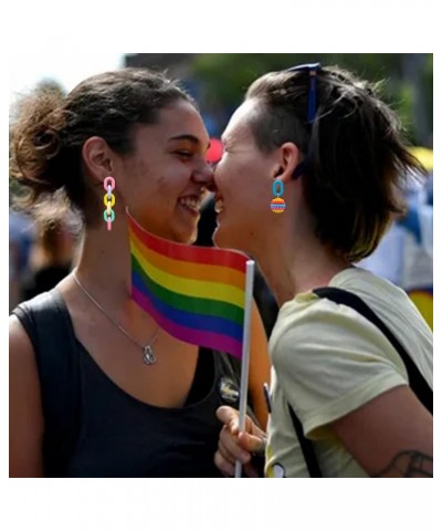 Rainbow Earrings for Women Pride Earrings Rainbow Heart Dangle Earrings Gay Pride Earrings Rainbow Accessories Earrings for G...