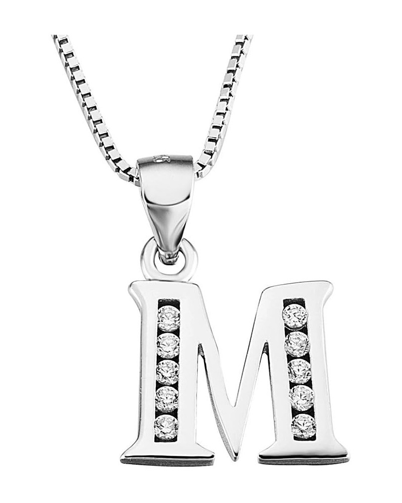 Initial Pendant Necklace Sterling Silver with Cubic Zirconial 26 Letter Alphabet Jewelry Gifts for Mom Women Teen Girl Alphab...