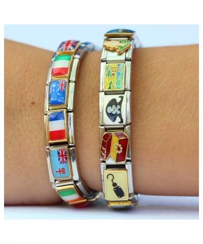 Proud Mom Laser Engraved Italian Charm (9mm Standard Size) $8.78 Bracelets