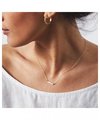 Layered Gold Choker Necklaces for Women 14K Gold Plated Simple Cute Initial Disc Bar Pendant Adjustable Layering Gold Necklac...