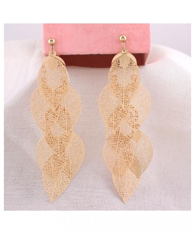 Handmade Multi-layer Dangle Drop Earrings and Clip on Earrings No Pierced for Women Gold Clip-on 1 $8.94 Earrings