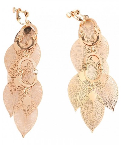 Handmade Multi-layer Dangle Drop Earrings and Clip on Earrings No Pierced for Women Gold Clip-on 1 $8.94 Earrings