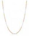 Sterling Silver and Tricolor Gold Solid Box Chain Necklace For Women (0.8 mm, 1.0 mm, 1.3 mm or 1.4 mm - Sizes from 14 to 30 ...