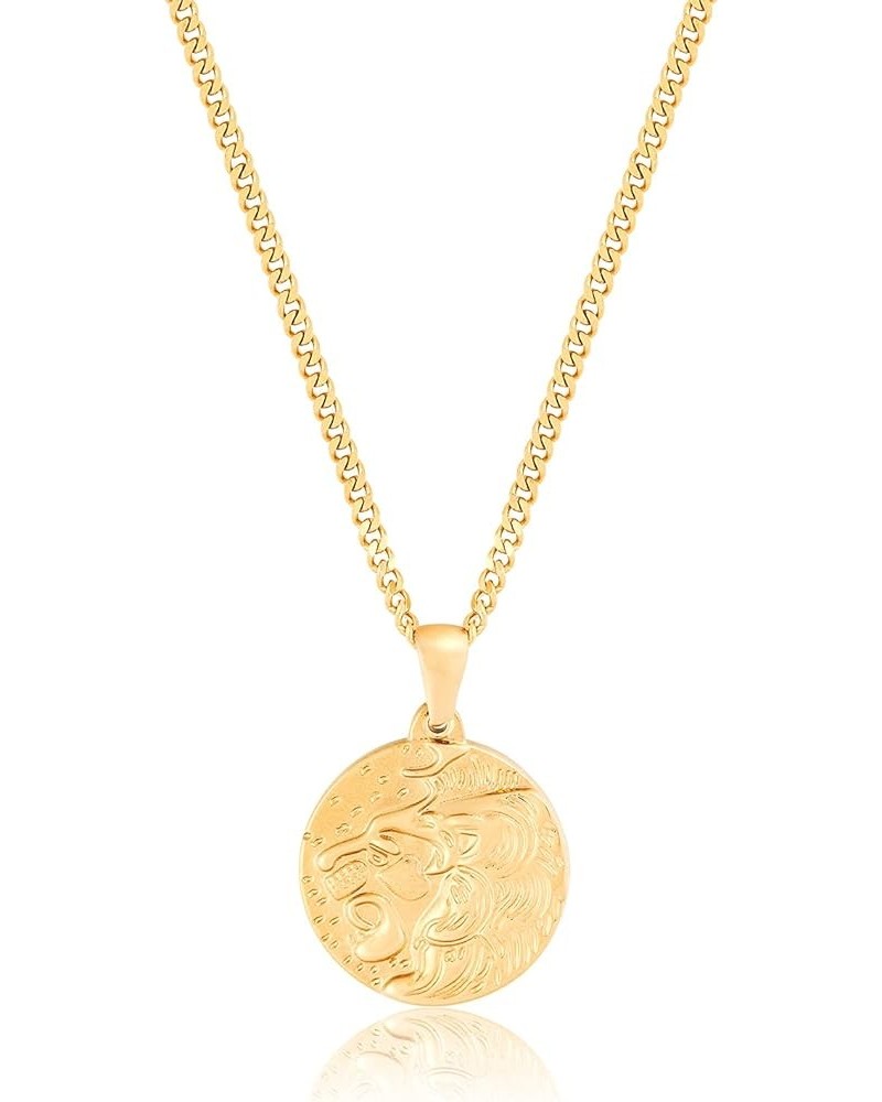 Lion of Judah - Gold Plated Pendant Necklace - Waterproof - Curb Chain Necklace Gold $14.35 Necklaces