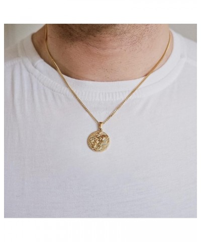 Lion of Judah - Gold Plated Pendant Necklace - Waterproof - Curb Chain Necklace Gold $14.35 Necklaces