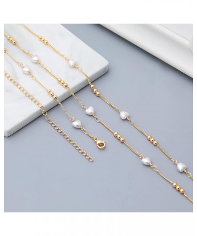 Waist Chain for Women 18K Gold Plated Adjustable Pearl Sexy Belly Chain Plus Size Beach Bikini Body Chain Body Jewelry M-Hear...