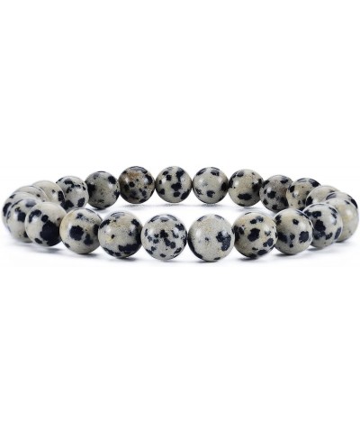 8mm Beads Tiger Eye Bracelet for Women Men - Natural Gemstone Beads Bracelet for Spiritual Healing Positive Energy Dalmation ...