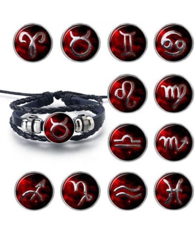 Serene Manifestation Bracelet, 12 Constellations Gemstone Leather Bracelet,Constellation Zodiac Bracelet Bangle Wristband for...