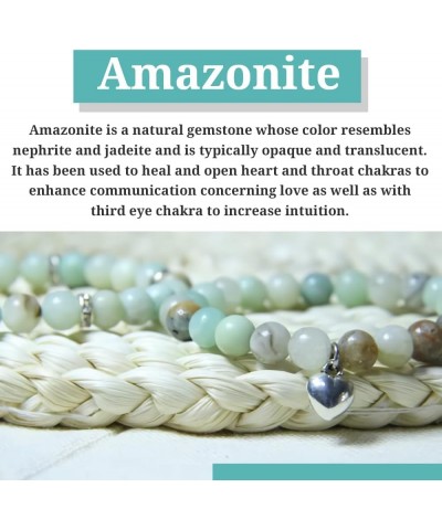 Natural Semi Precious Gemstone Beads Bracelet for Women, Energy Healing Reiki Crystal Stretch Bracelets, Yoga Stone Beads Bra...