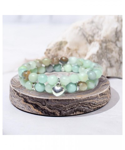 Natural Semi Precious Gemstone Beads Bracelet for Women, Energy Healing Reiki Crystal Stretch Bracelets, Yoga Stone Beads Bra...