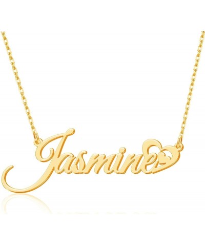 Personalized Name Necklace with Heart Dainty 18K Gold Plated Nameplate Necklace Custom Name Jewelry Gifts for Women Teen Girl...