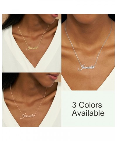 Personalized Name Necklace with Heart Dainty 18K Gold Plated Nameplate Necklace Custom Name Jewelry Gifts for Women Teen Girl...