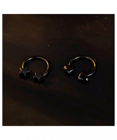 2Pcs 16G Titanium Septum Rings for Women Men Horseshoe Septum Nose Rings Hoop Star Heart Septum Piercing Jewelry Black $7.64 ...