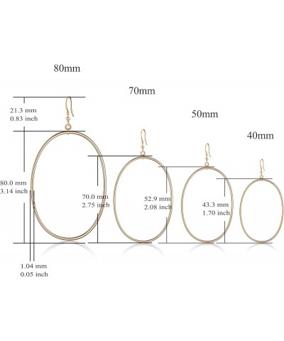 Sterling Silver/Rose Gold/Gold Plated Large Hoop Earrings Circle Dangle Drop Earrings for Women 40 50 60mm 80mm rose gold $19...
