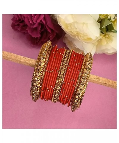 Boho Antique Oxidized Indian Jewelry Tribal Crystal Velvet Bracelet Bangle Set Style 1- Red (Set of 34 Pcs) 2-4 $11.30 Bracelets