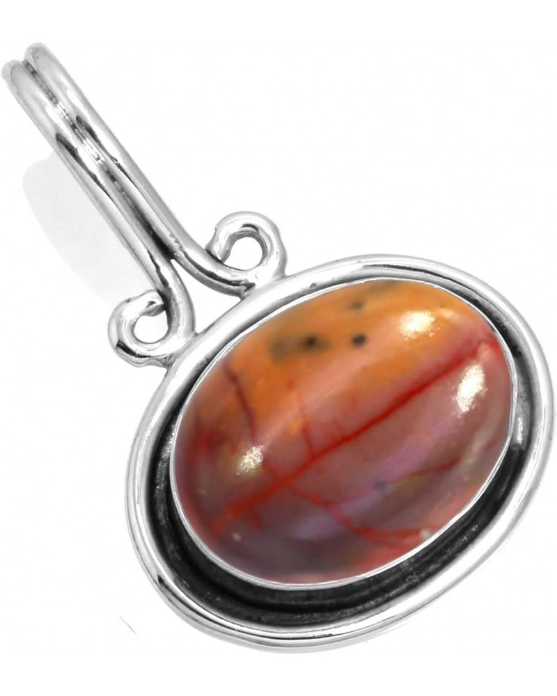 925 Sterling Silver Handmade Pendant for Women 10x14 Oval Gemstone Boho Silver Jewelry for Gift (99552_P) Mookaite $18.62 Pen...