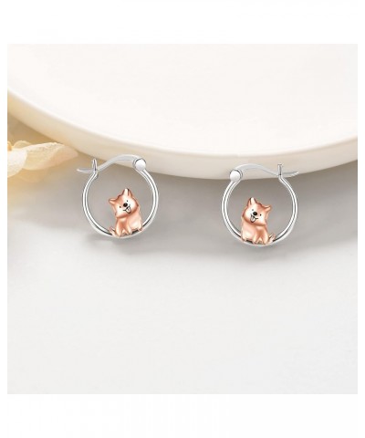 Duck/Cow/Pig/Dog/French Bulldog/Mushroom/Otter/Stingray 925 Sterling Silver Hoop Earrings Hypoallergenic Cute Animal Jewelry ...