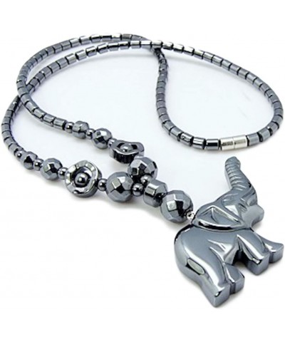 Hematite Necklace Unisex Bead Black Elephant Screw Clasp X67 $8.99 Necklaces