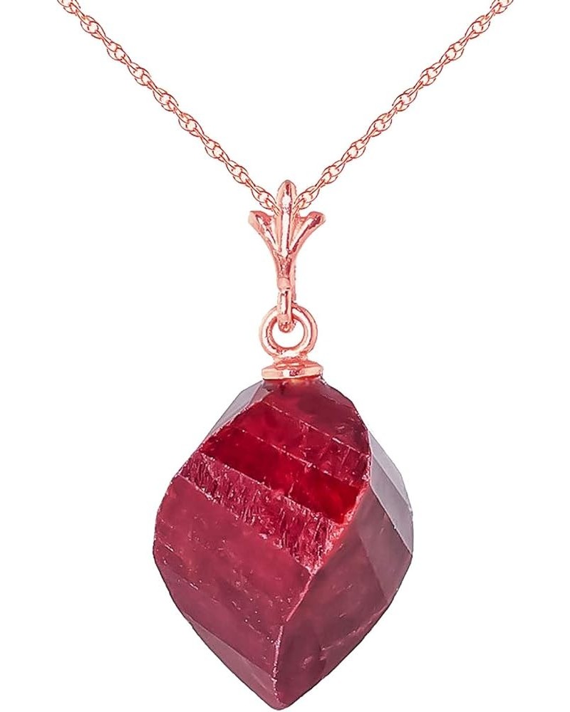 14k Solid Gold Necklace Twisted Briolette Ruby Rose Gold 20.0 Inches $123.84 Necklaces