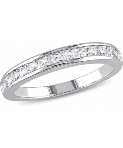 3/4 Carat (ctw) Lab-Created White Sapphire Wedding Anniversary Band Ring in Sterling Silver $35.23 Rings