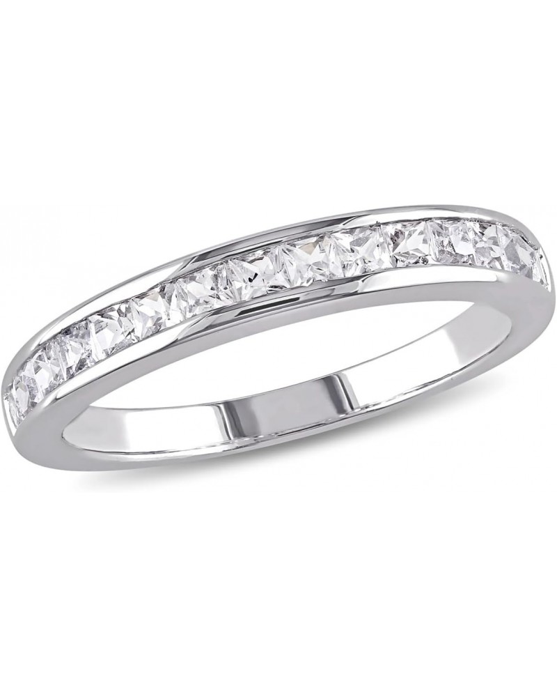 3/4 Carat (ctw) Lab-Created White Sapphire Wedding Anniversary Band Ring in Sterling Silver $35.23 Rings