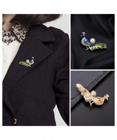 Brooch Women Peacock Brooch Pin Electroplating Blue $3.36 Brooches & Pins
